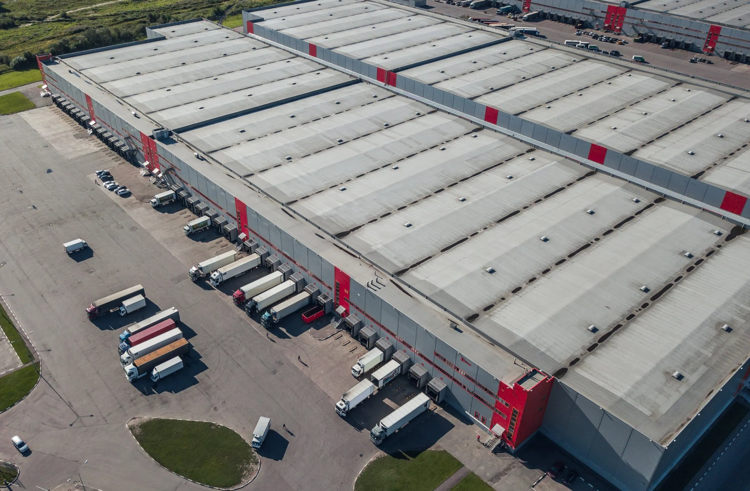 aerial view of logistic center